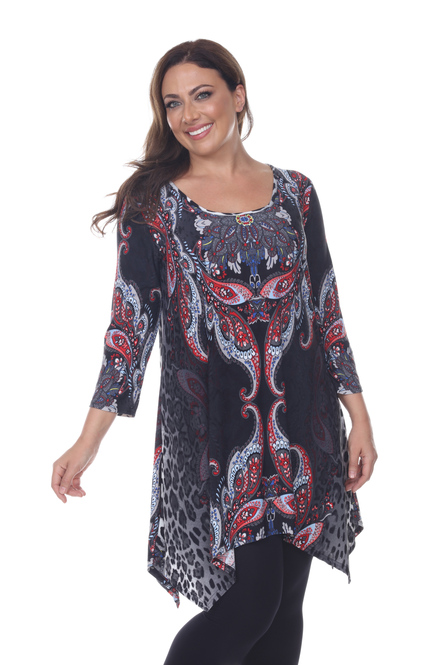 Women's Asymmetric Hem Tunic Top