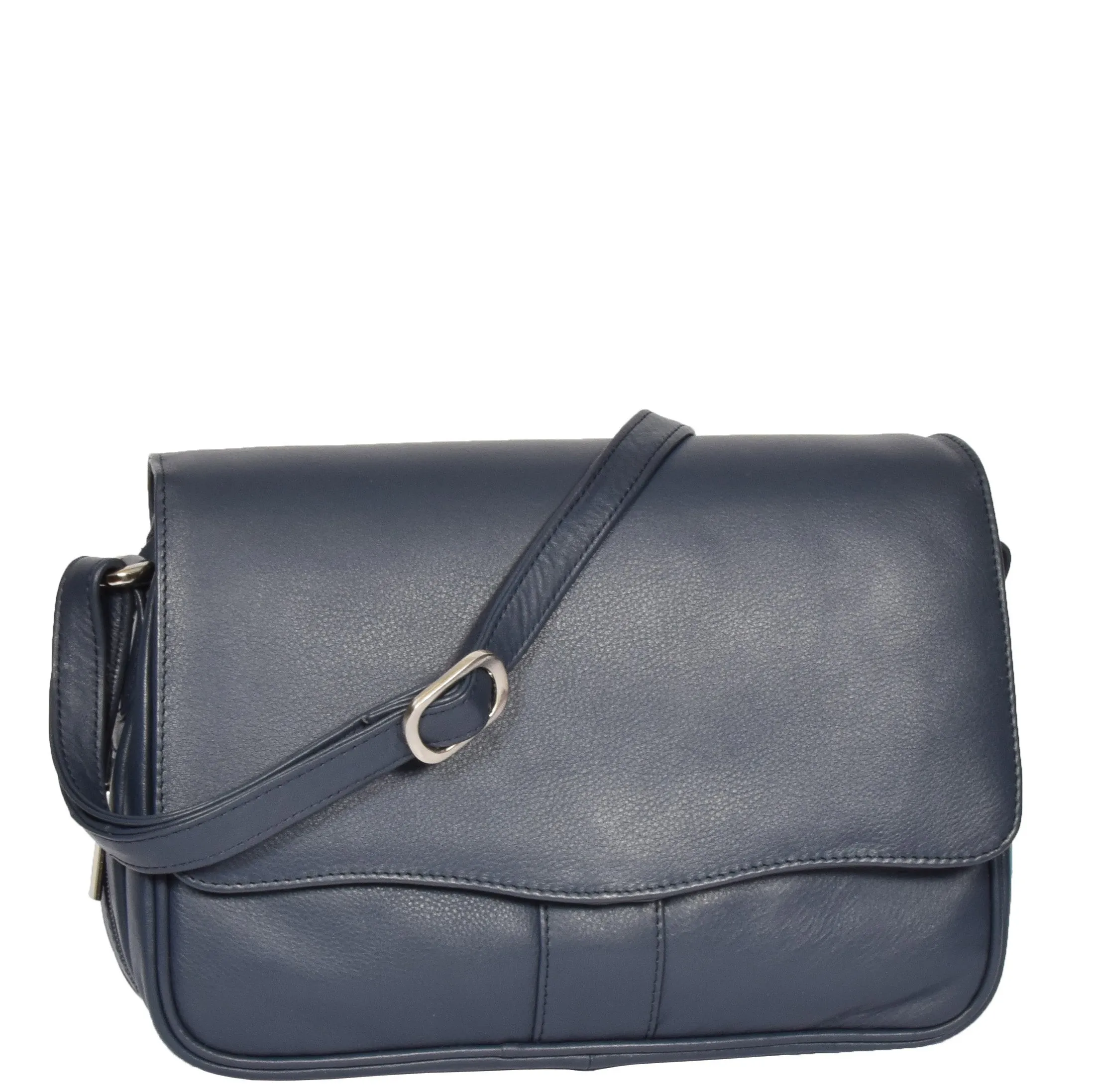 Womens Leather Classic Organiser Bag Matilda Blue