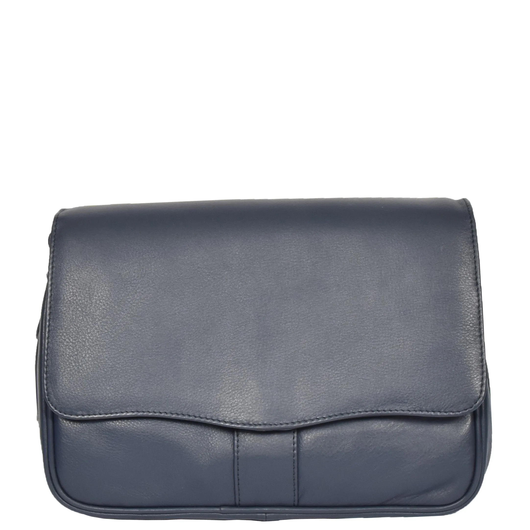 Womens Leather Classic Organiser Bag Matilda Blue