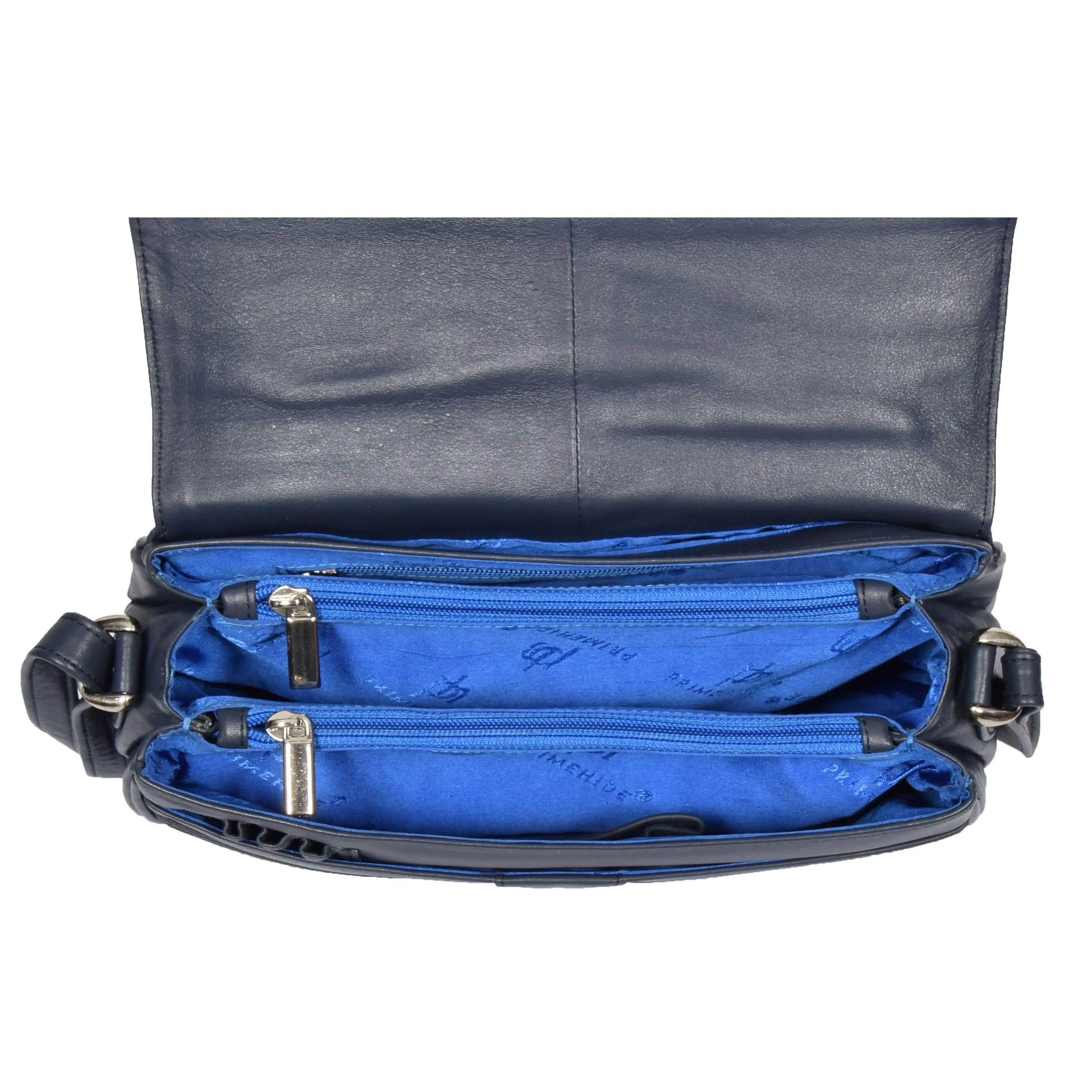 Womens Leather Classic Organiser Bag Matilda Blue