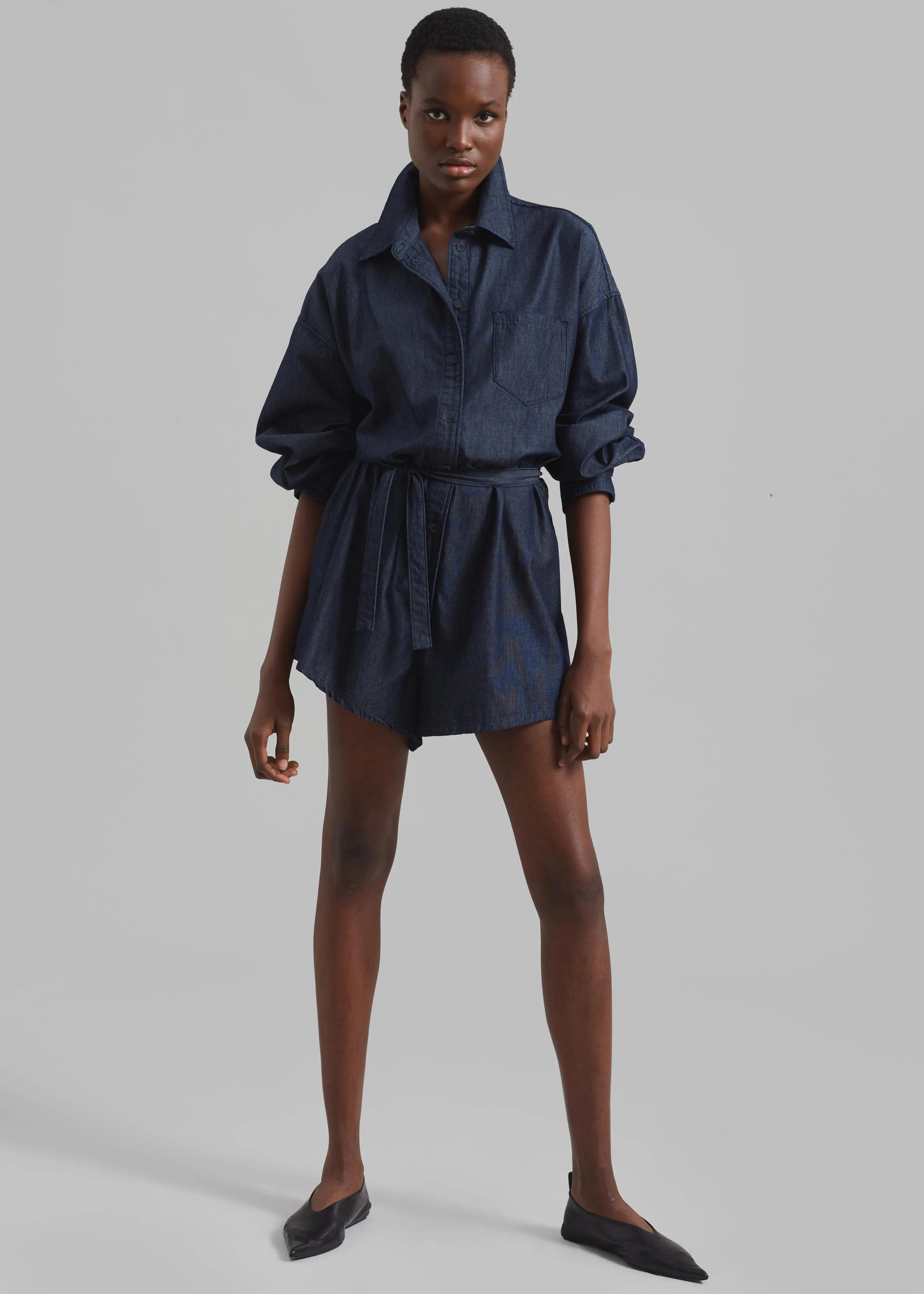 Wren Denim Romper - Raw Wash