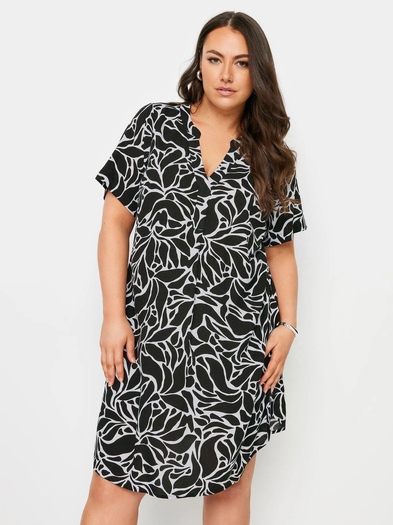 Yours Curve Tunic Dress Mono