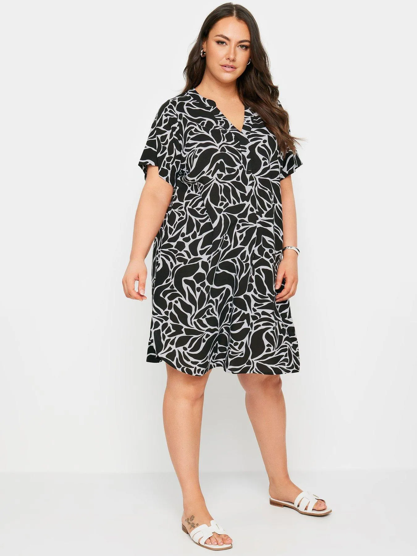 Yours Curve Tunic Dress Mono