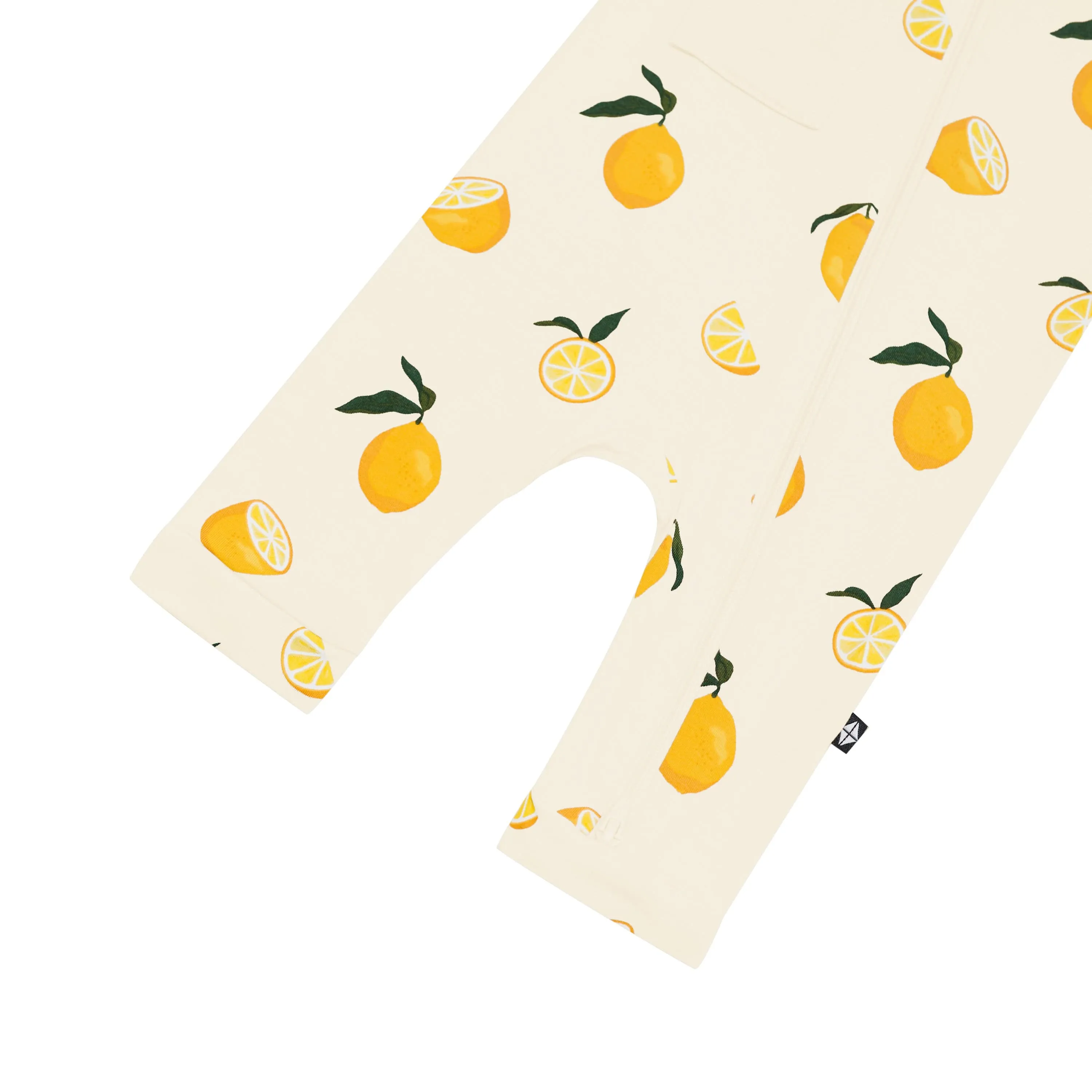 Zippered Sleeveless Romper in Lemon